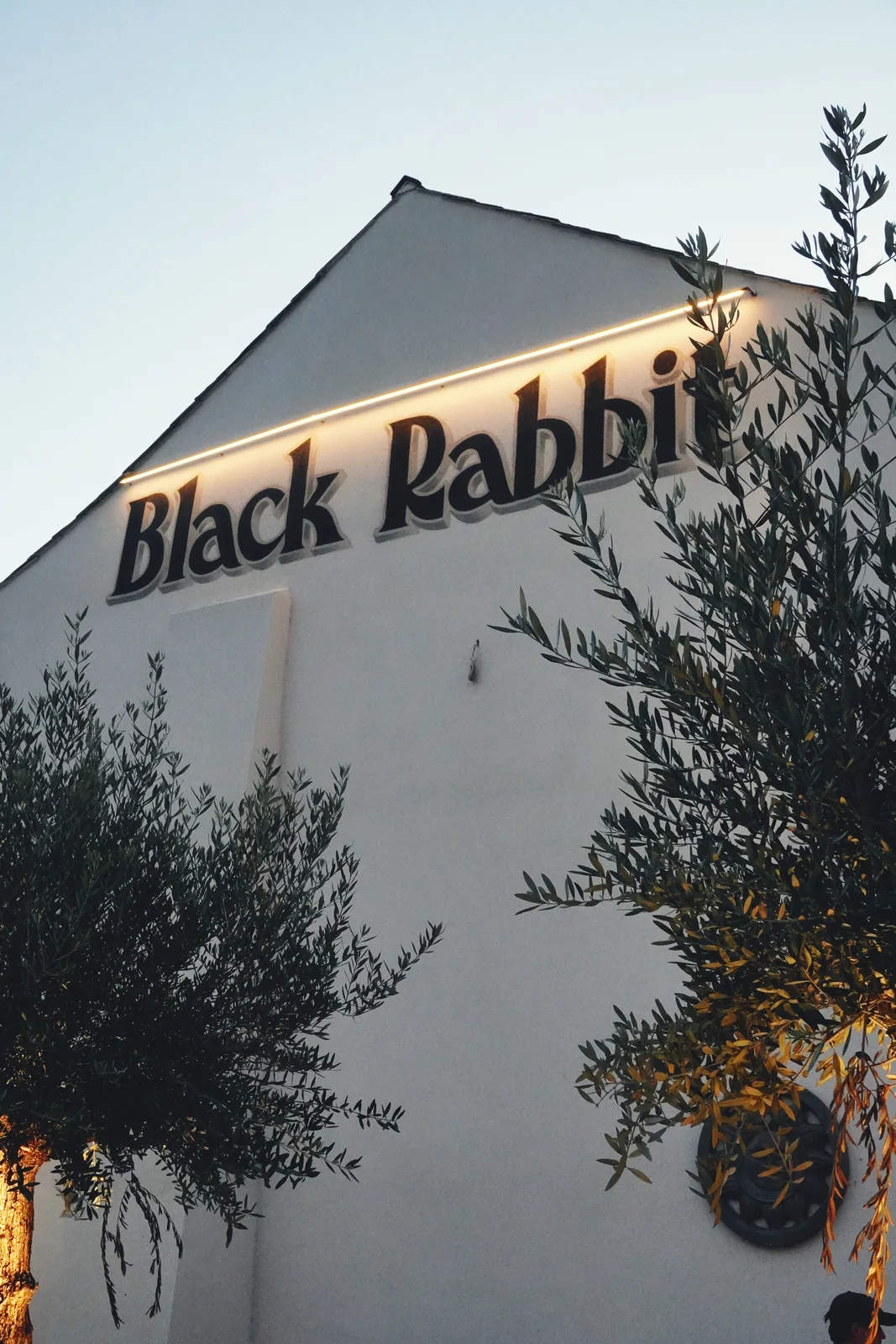 Black Rabbit’s exterior in Croston at dusk